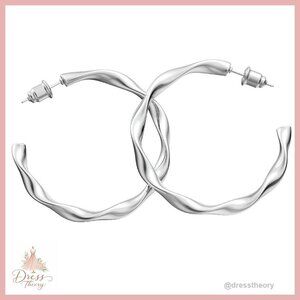 14K Gold Plated Chunky Hoop Earrings Hypoallergenic Hinged Closure